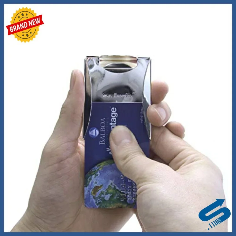 Slim Stainless Steel Money Clip Wallet Holds Cards Cash Minimalist